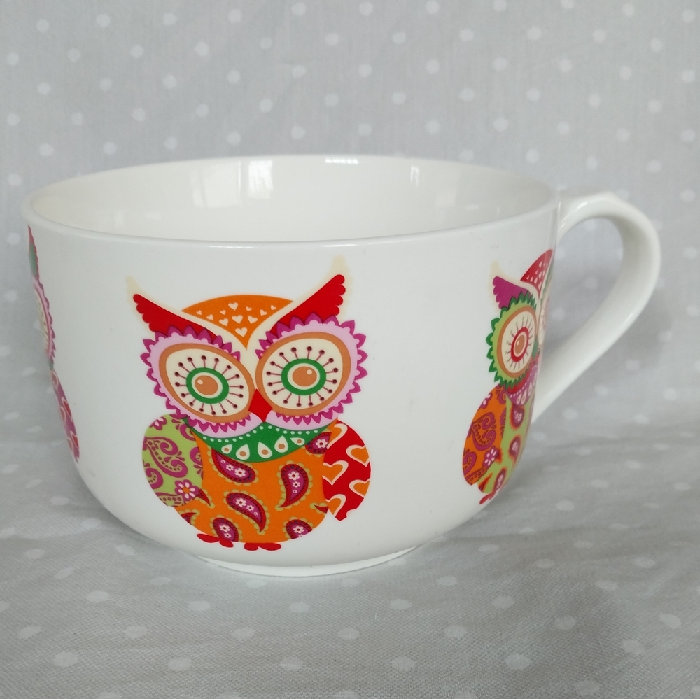 Ciroa Fine Porcelain Large Owl Soup/Coffee Mug